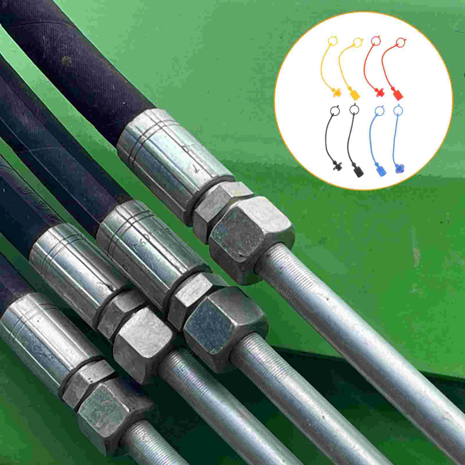 

4 Sets Quick Connector Protective Cap Hose Hydraulic Hydraulic Dust Caps Adapter Coupler Accessories Plastic Caps