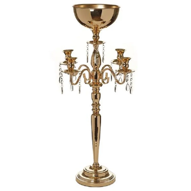 5 /10 pcs 4 Arm Metal Candelabra Votive Candle Holder Stands Wedding Table Centerpieces Flower Vases Road Lead Party Decoration