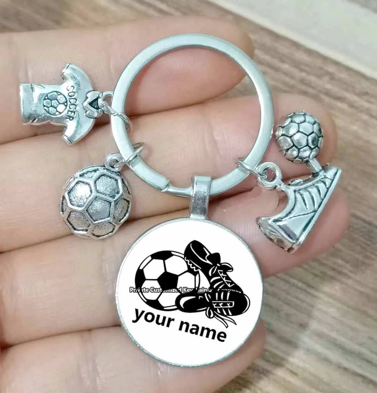 Football Diy Custom Name Keychain Play Football Boys Keychain, Diy Private Customized Keychain For Football Enthusiasts