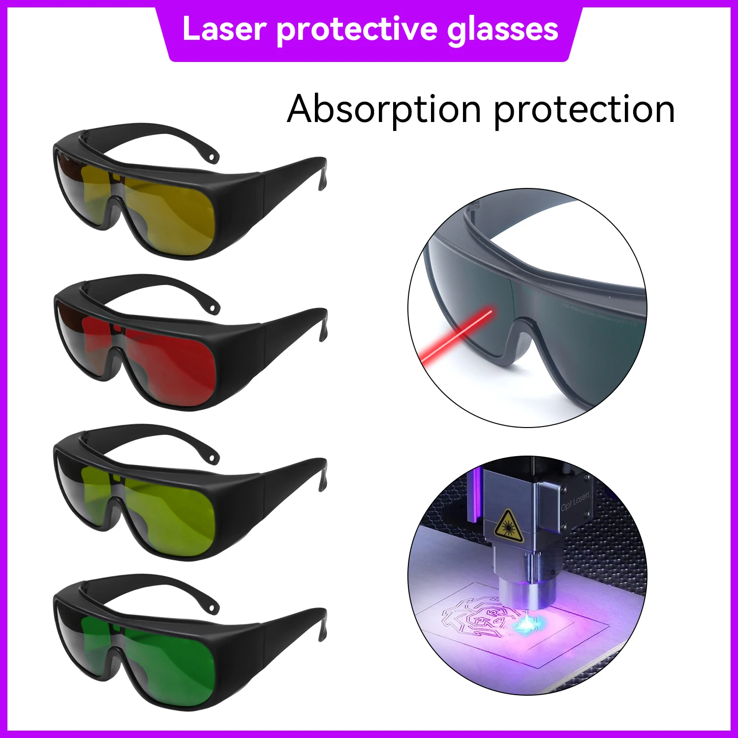 190-2000nm 10600nm OD6+ CO2 Laser Glasses Eye Light Protection Goggles For Laser Level Adjustable Safety Laser goggles