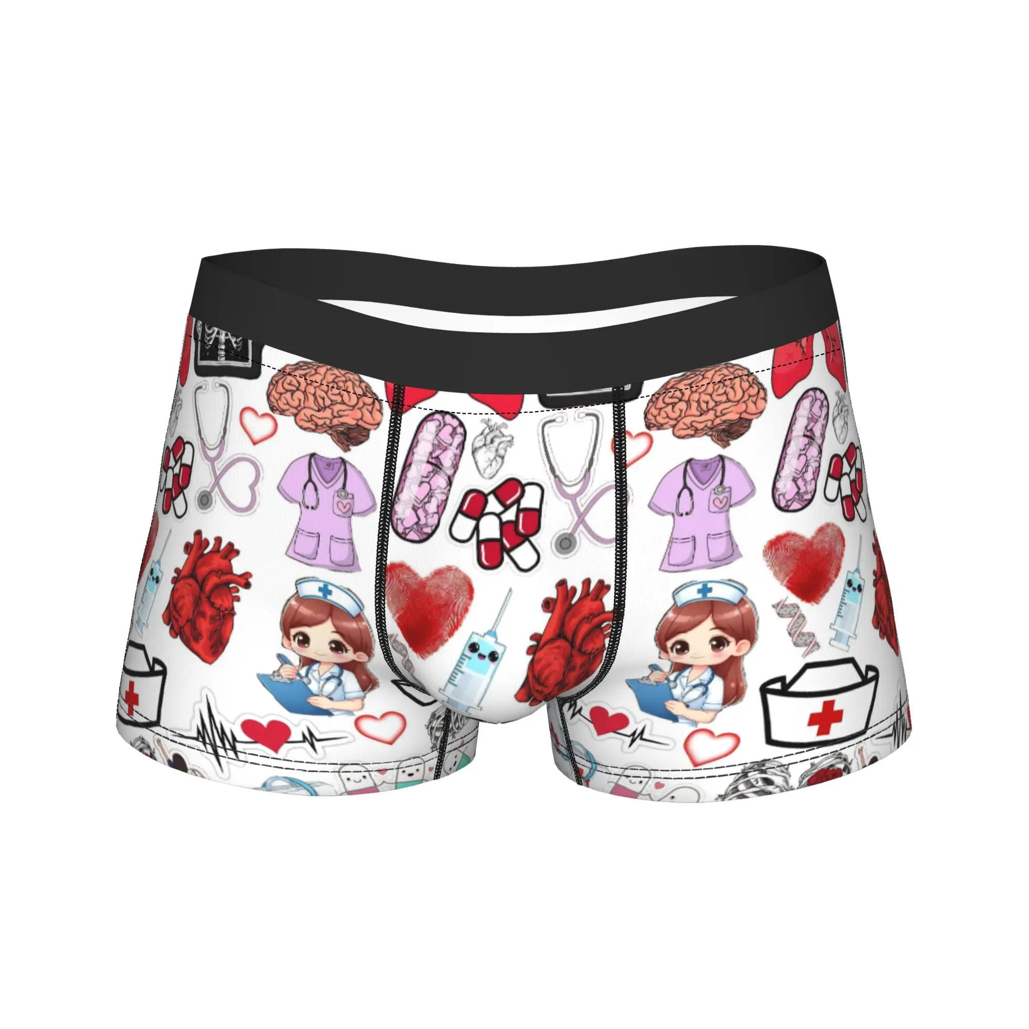 

Medical Nurse And Doctor Underwear Men Boxer Brief Soft Trend Boxershorts High Quality Printing Plus Size Panties