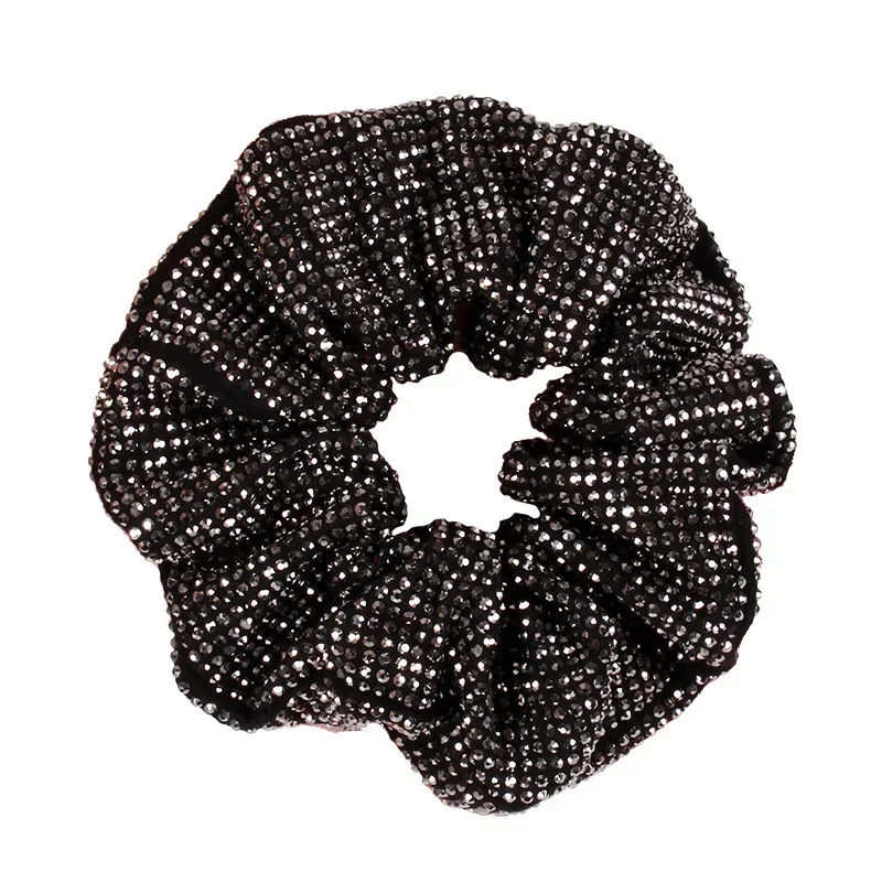 Sparkling Full Rhinestone Hair Tie Scrunchies For Women Girls Party Headdress Hair Accessories Ponytail Elastic Rubber Band