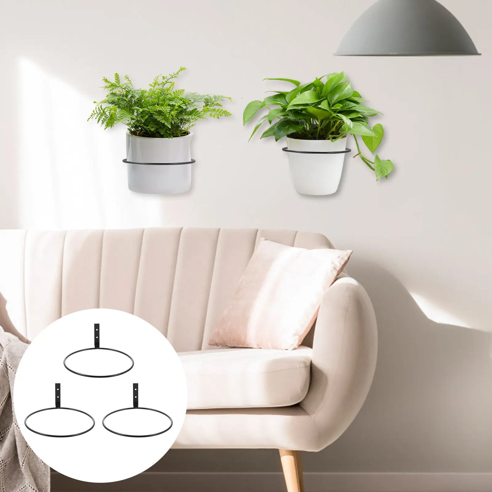 

Набор из 3-х премиальных железных подставок для цветочных горшков с полым дизайном, настенные, с вентиляцией и дренажем, для использования в помещении