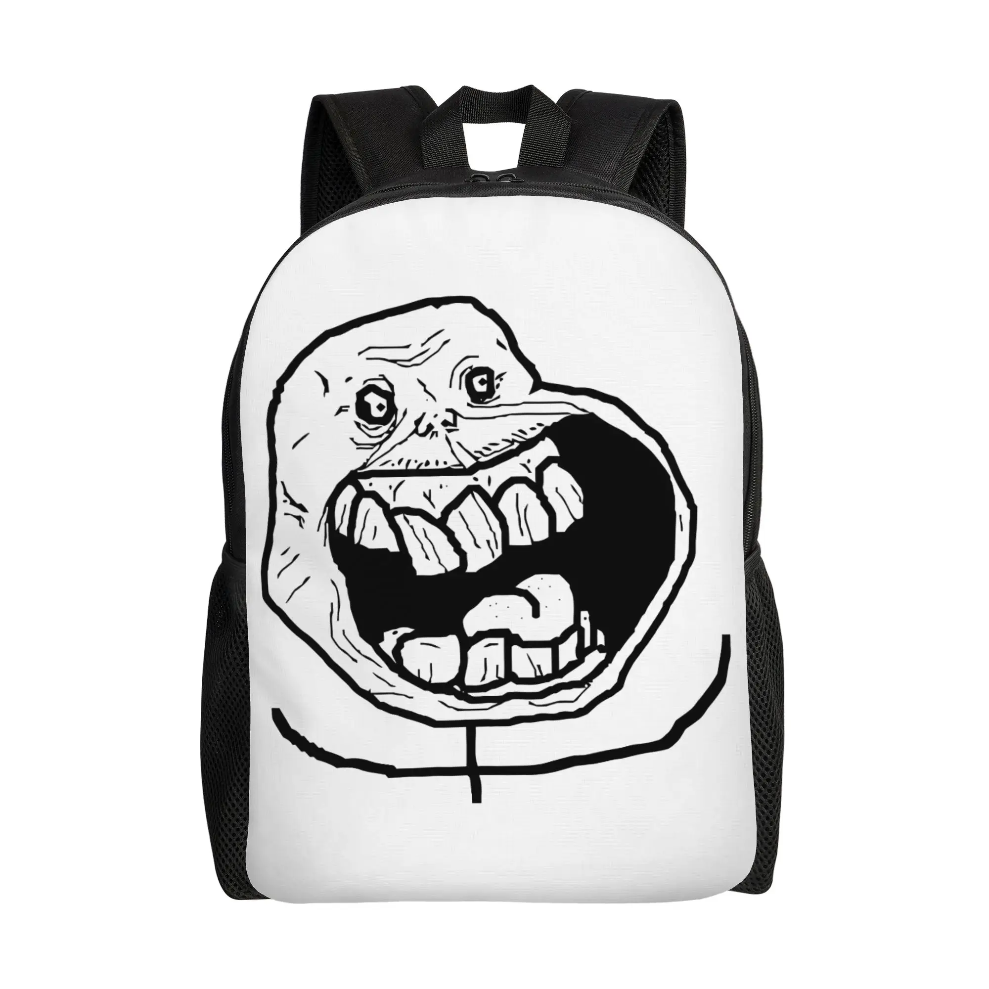 Trollface Meme Rage Comic Funny Troll Joke Internet Backpack Hiking Backpacks Women Men Kawaii School Bags Large Rucksack