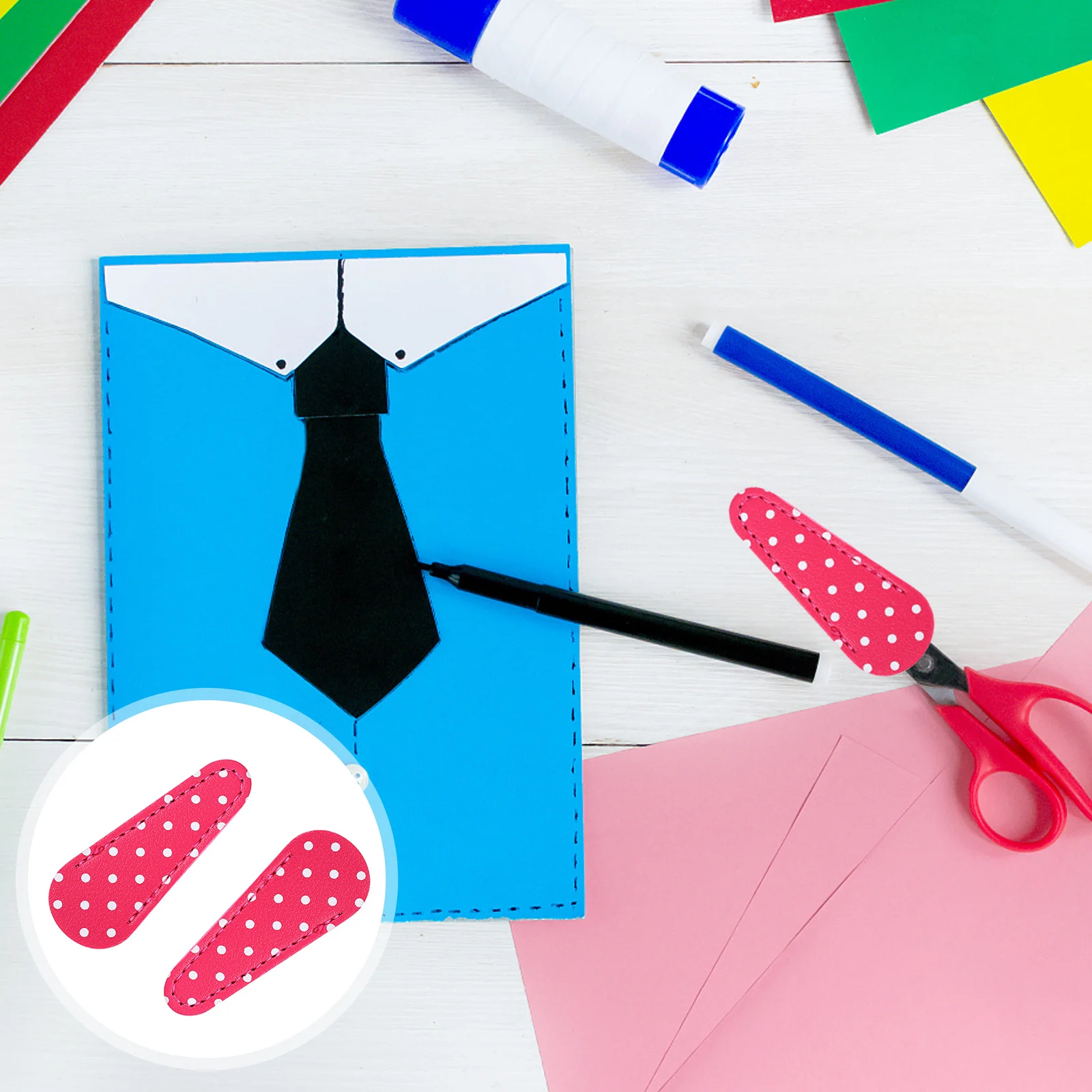 

2Pcs Scissors Protection Cover Shear Holder Lightweight Durable Protective Scissor Case Retro Dot Design Multiple Colors