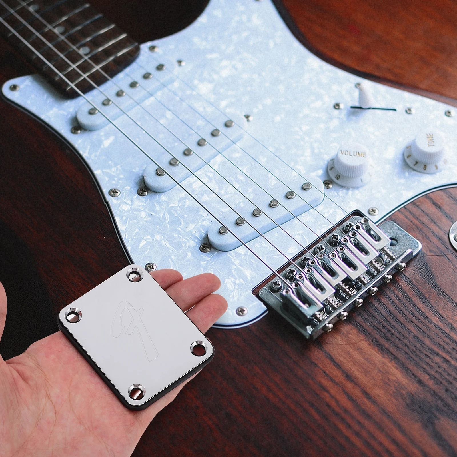 

Guitar Reinforcement Board Bass Neck Connecting Plate Durable Stainless Steel Joint Replacement Part Guitar Accessories