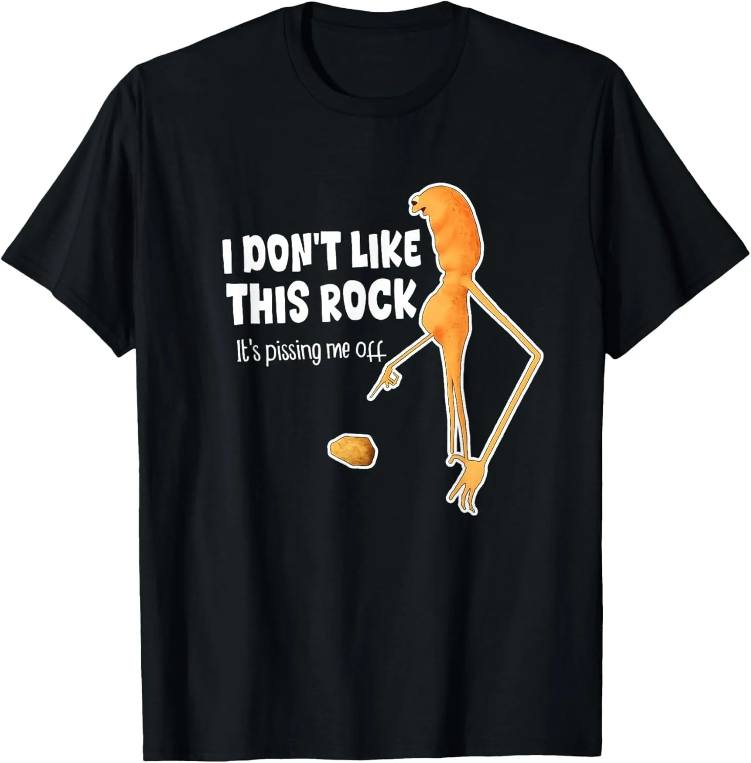 I Don't Like This Rock Print Short Sleeve T-shirt Marcus Meme Marcus The Worm Meme T-shirt Graphic Pattern Men Women Clothing