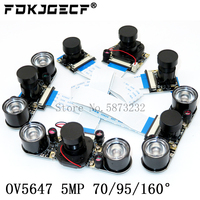 Raspberry Pi 4 Night Vision Fisheye Camera 5MP OV5647 70/95/160 Degree Focal Adjustable Camera for Raspberry Pi 3 Model B Plus