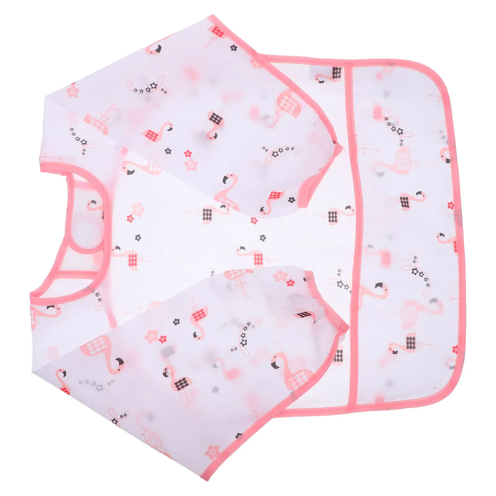 

Kids Waterproof Baby Aprons Long Sleeves Cartoon Flamingo Ideal for Painting Eating Reusable Kids Art Smock Toddler