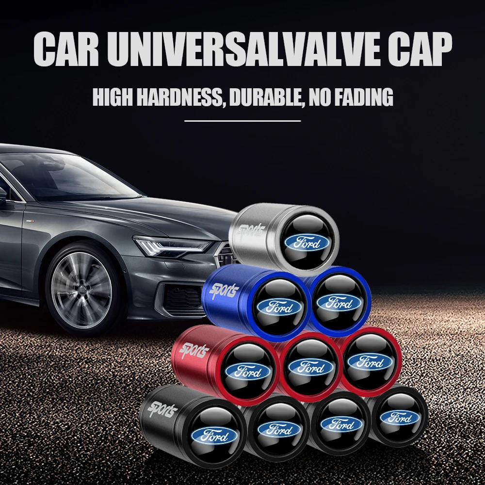 4PCS Car Tire Wheel Stem Air Valve Caps Tyre Dustproof Cover For Ford Focus MK2 ST Mustang Fiesta Mondeo Galaxy Falcon Territory