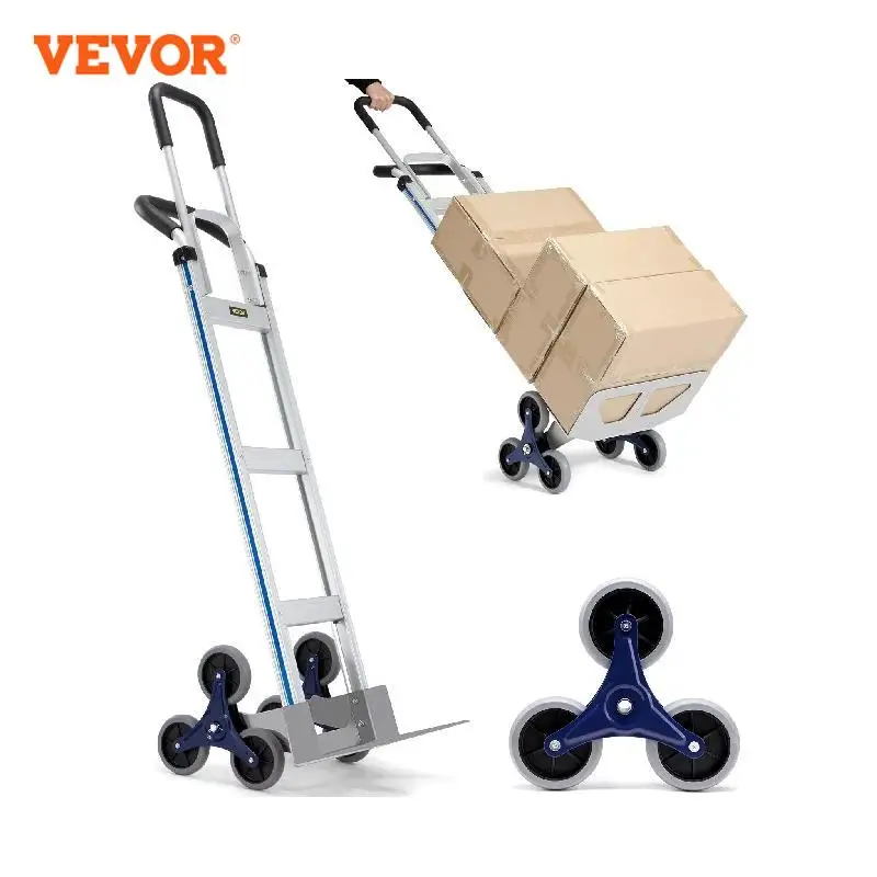 

VEVOR 550/375/220lbs Stair Climbing Cart Folding Trolley Heavy Duty with Dual Handles Truck Frame for Warehouse Shopping Airport