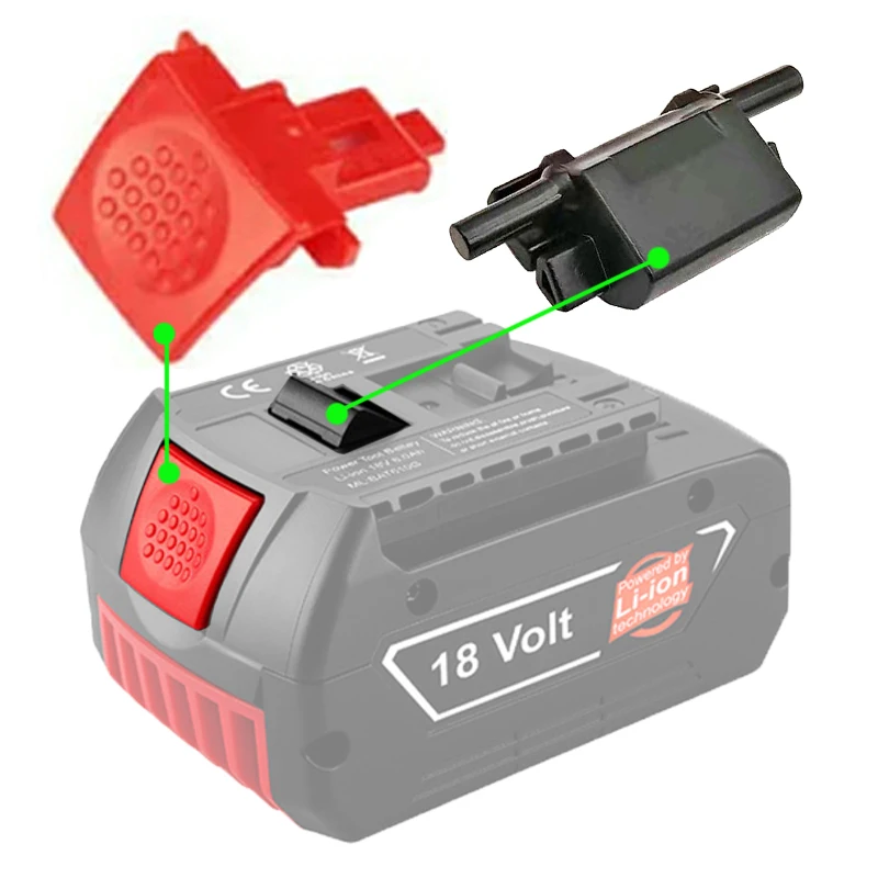 Accessories Parts For Bosch 14.4V 18V BAT614 BAT618 Lithium Ion Battery Case Pack Key Buckle Spring Switch LED Sticker Label