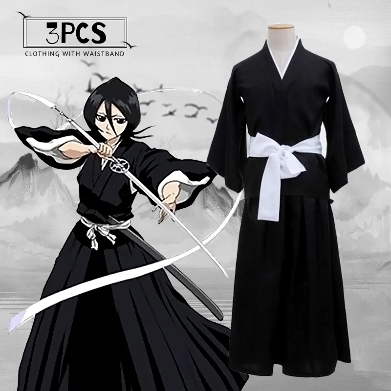 Bleach bois immortel lukia robe cos costume japonais anime kimono cosplay costume femme