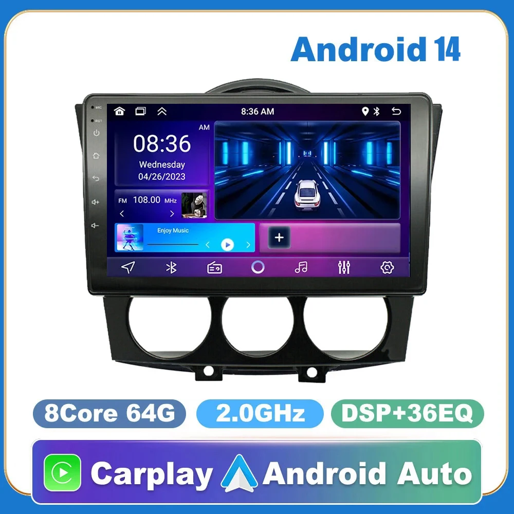 

4G+WIFI Carplay Car Radio For MAZDA RX8 RX-8 2004 2005 2006 2007 2008 Navigation GPS Multimedia Player stereo wifi+4G BT