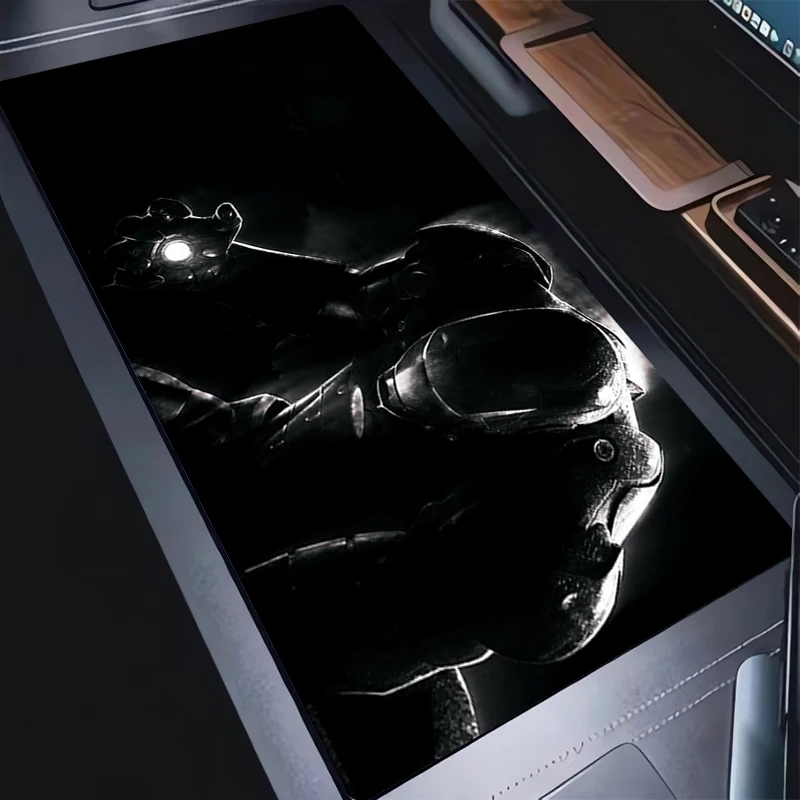 Mouse Pad Extended Gaming Mousepad With Stitched Edges Desktop Mat Non-Slip Base Computer Iron Man Anime Keyboard Pad For Laptop