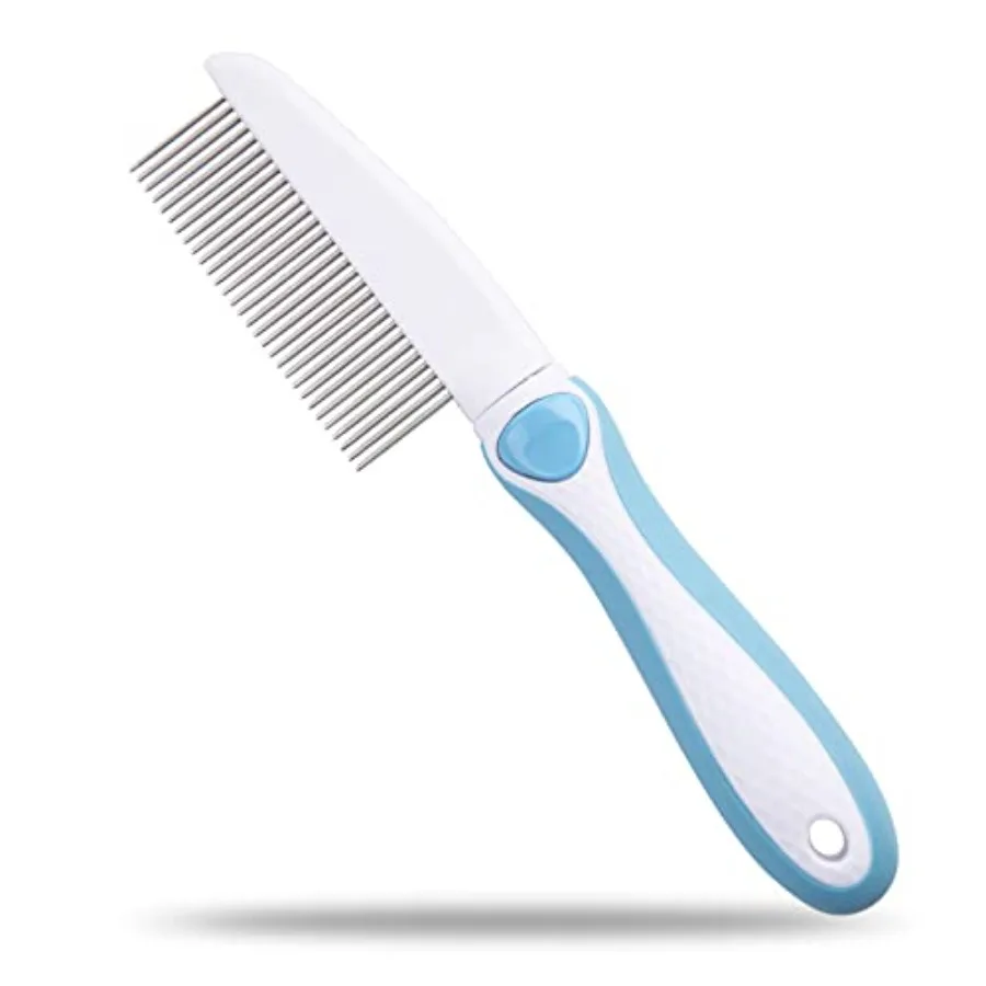 개를위한 전문 스테인레스 스틸 손질 빗 긴 곱슬 머리카락을위한 고양이 Detangler는 힘든 매트 매듭 엉킴을 제거합니다 PainFre