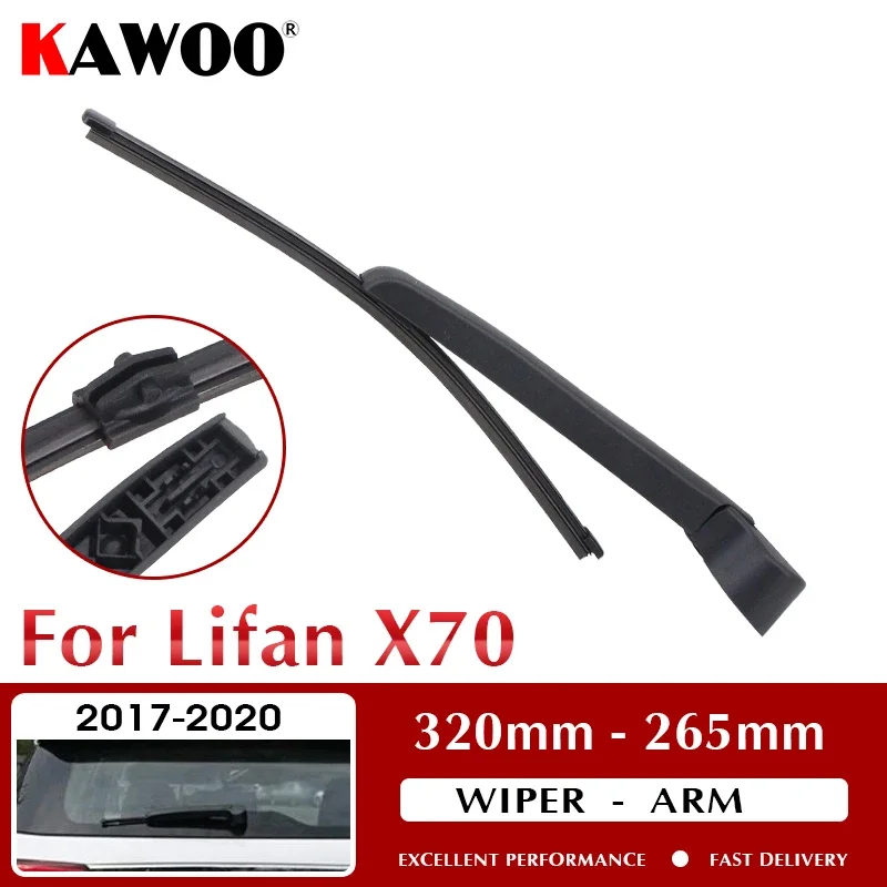 

KAWOO Car Rear Wiper Blade Blades Back Window Wipers Arm For Lifan X70 Hatchback 2017 2018 2019 2020 320mm Windscreen Wiper