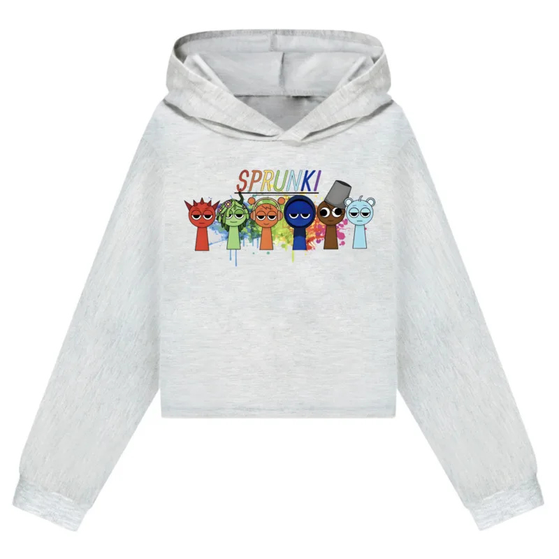 Sprunki Kids Clothes Cartoon Printed Short Section Sweaters Girls Game Incredibox Pullover Hoody Boys Long Sleeve Sweater