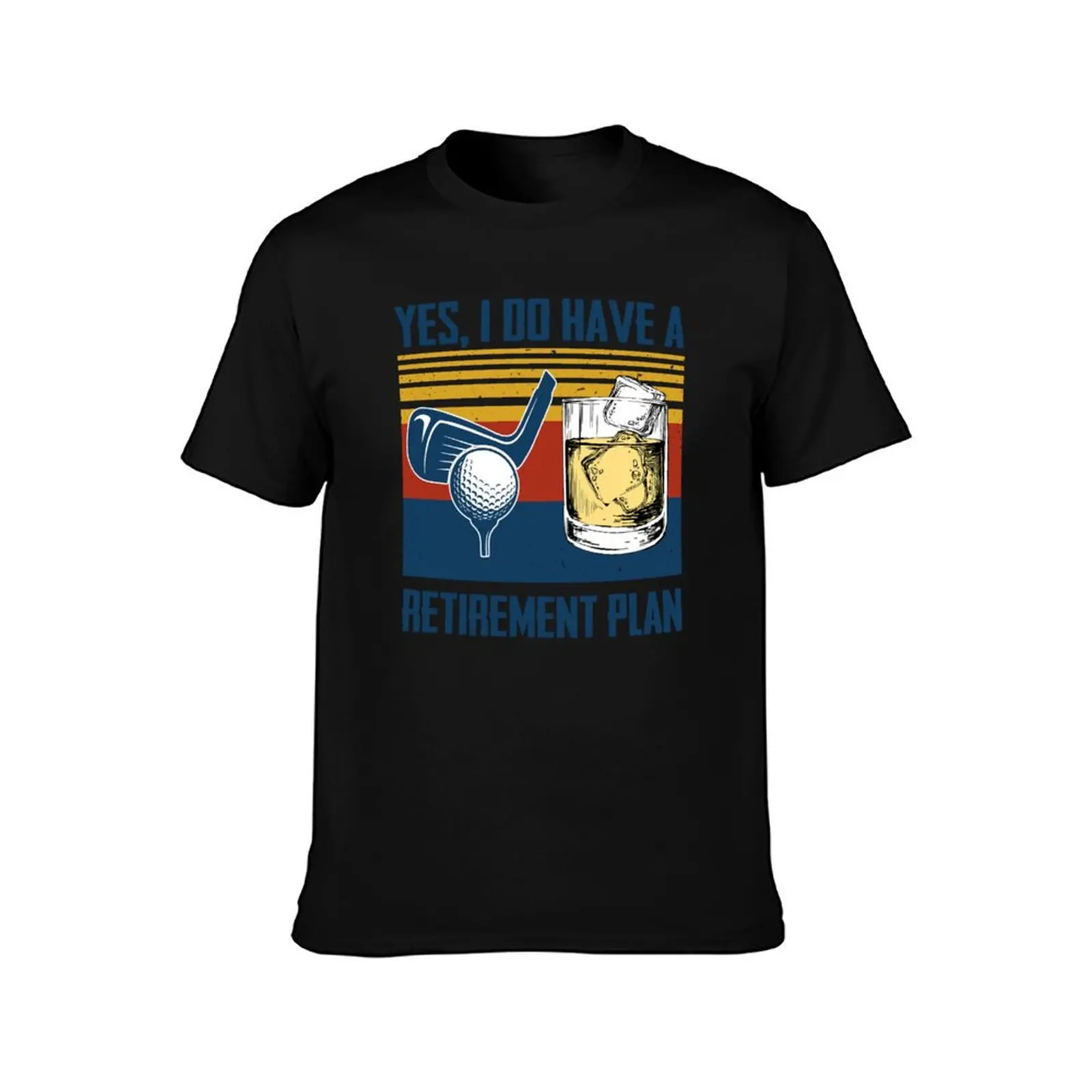 Golf and wine yes I do have a retirement plan TTA T-Shirt Plus Size Loose Short Sleeve Top