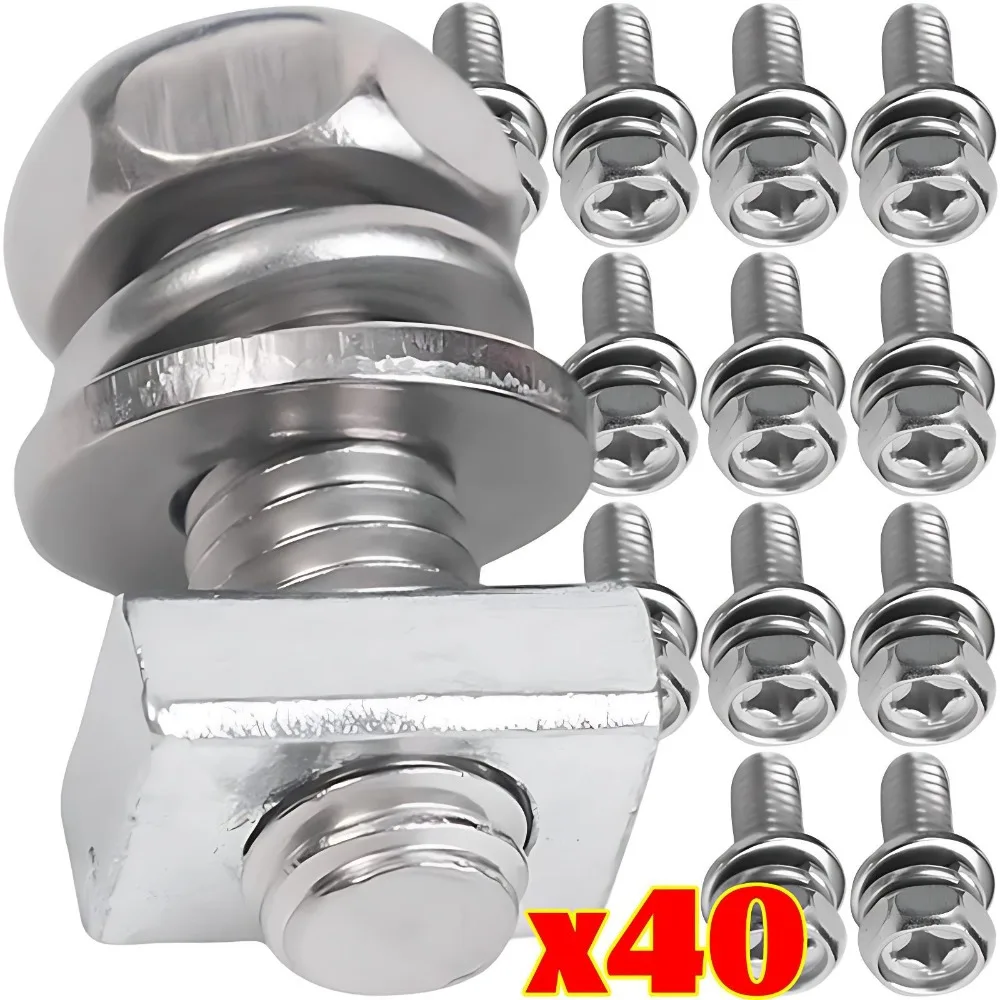 M6 Battery Terminal Bolt Nuts Stainless Steel Anti Loose Motorcycle Pit Bike UTV Buggy Quad Secure Connection Power Hardware Kit