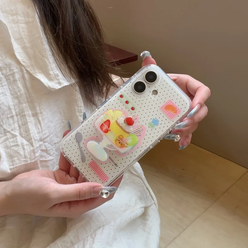 Koreanische Nette Cartoon Eis Drehen Kirsche Grip tok Griptok Pop Telefon Halter Stehen Unterstützung Für iPhone Zubehör Halter