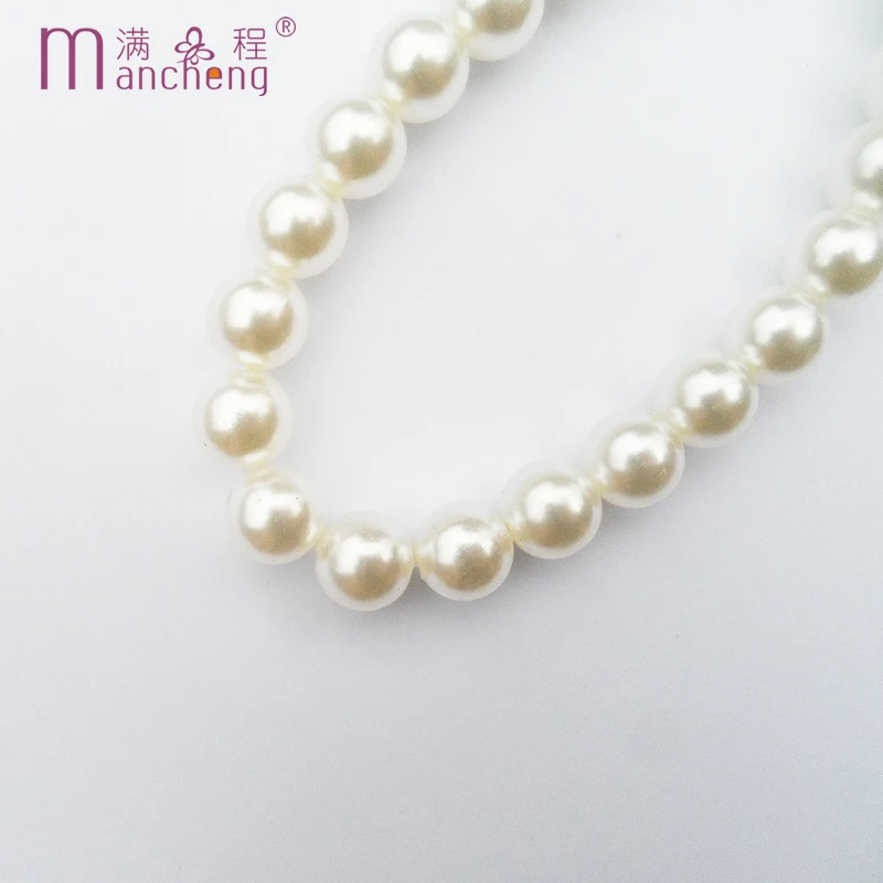 fnaf 2 rupee item 20Beads Fashion 10MM White Pearl  Bracelet Bangle Unisex Rope Chain Strand Pulseras Women Girl Good Quality