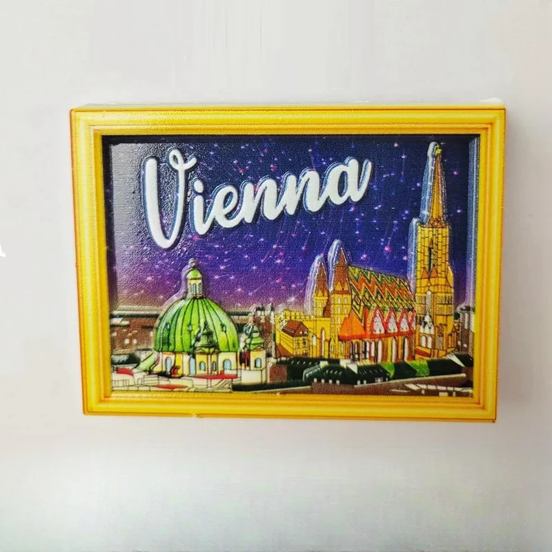 Vienna Austria tourist souvenir refrigerator sticker 3D three-dimensional home decoration items hand-painted collection gifts