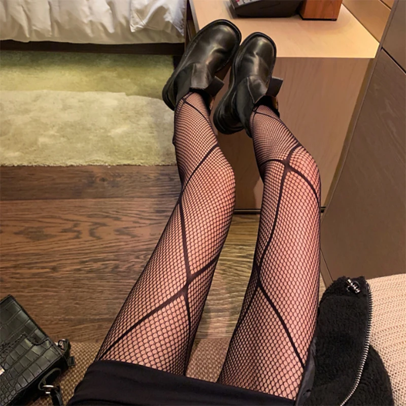 Mesh Hosiery Lingerie Accessories Pantyhose Women Anime Cosplay Lolita Girls Tights Black Sexy High Waist Fishnet Nylon Stocking
