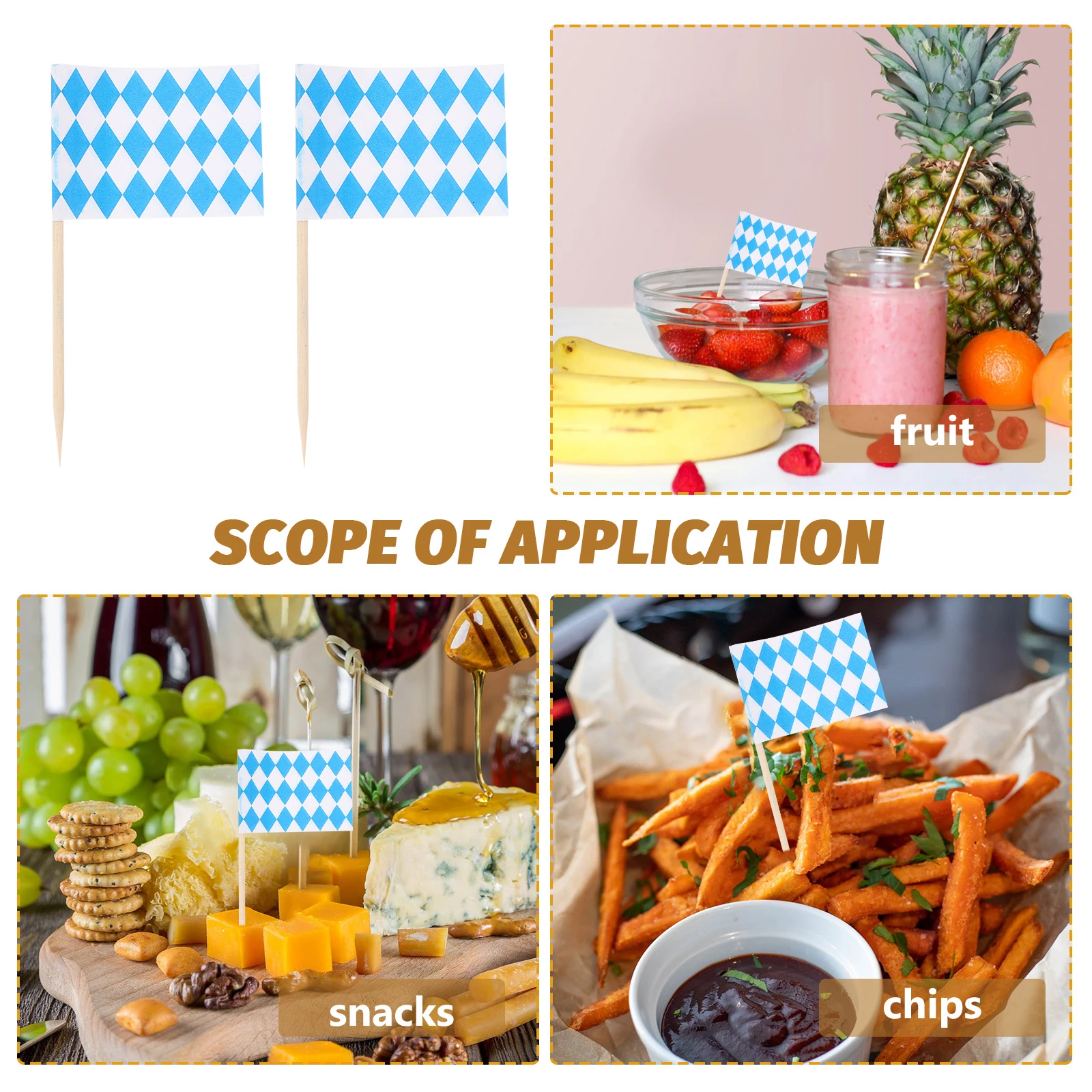 

200Pcs Blue White Grid Cake Picks Toothpick Flags Party Cupcake Dessert Toppers Toothpick Flags Cake Topper Cupcake Topper