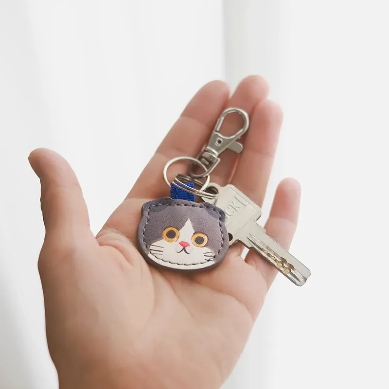 Leather Key Chain Cute Cat Pendant Pencil Case Decoration Hanging Book Bag Pendant Keychain Chain Doll Mobile Phone Pendant