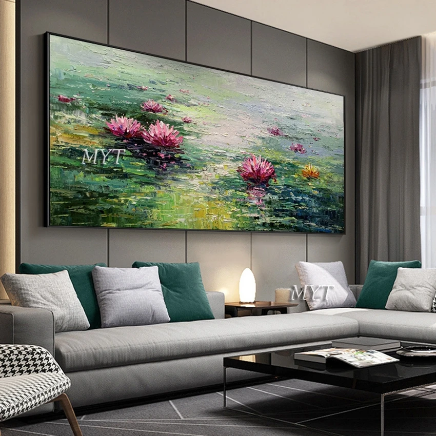 

Unframed Water Lily Monet Famous Art Oil Painting Reproduction Large Size Modern Artwork Home Decoration Craft Wall Picture