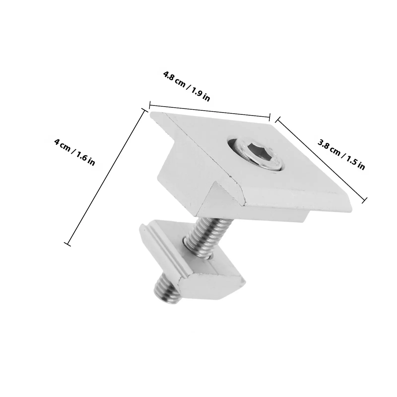 4Pcs Aluminum Alloy Solar Panel Mid Clamps Brackets Hex Socket Head Bolts Spring Washers for Solar Panel