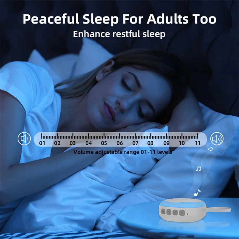 【Today-Only!】White Noise Machine With 12 White Noise Adjustable Night Light, Portable Bluetooth Speaker,Timing Function White