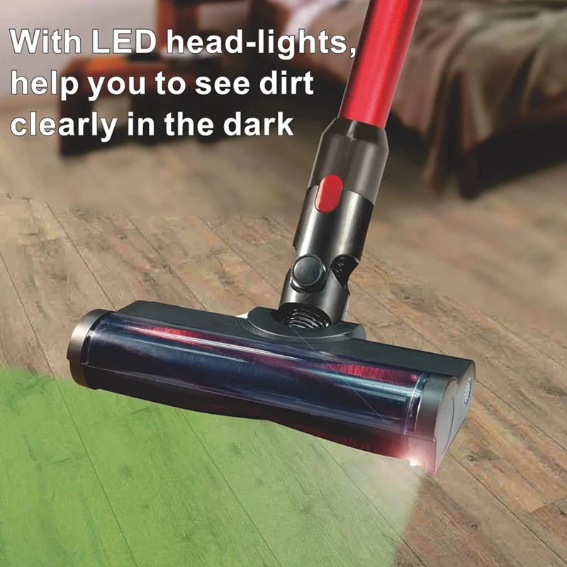 Vacuum Head For Dyson V7 V8 V10 V11 V15 Cordless Vacuum Cleaner With Green Dust Detector Light For Hard Floor & Carpet