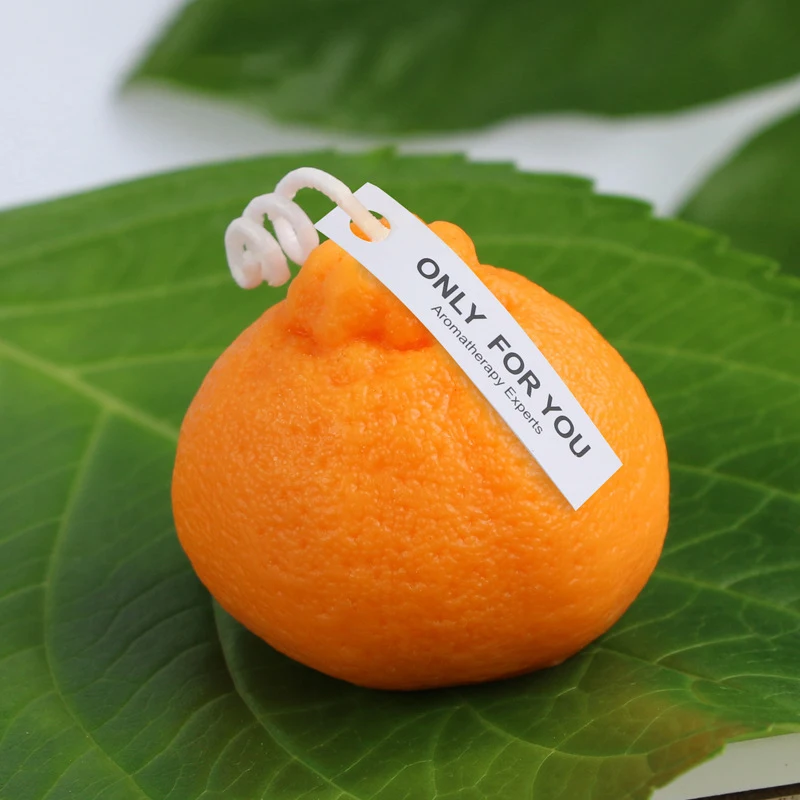 1pc Creative Orange Lime Basil Mandarin Soy Wax Scented Candle, Home Table Dinner Decoration Aromatherapy Candle, Photo Props