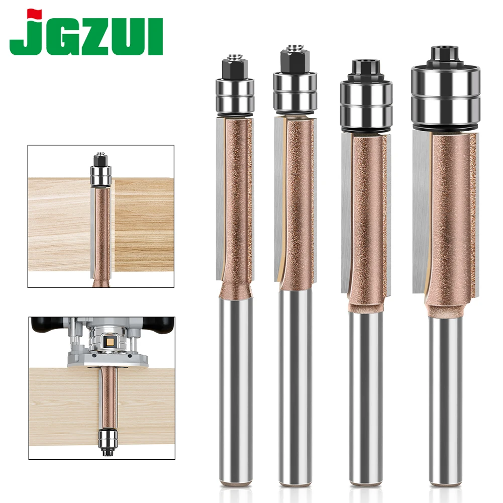 

1PC 6mm 1/4in Shank Double Bearing Flush Trim Bit Router Bit Professional Woodworking Milling Cutter For Wood Bit Face Mill
