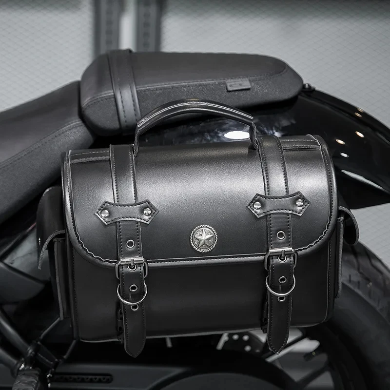1PC Retro Throw-Over Motorcycle Saddlebag, Waterproof Side Luggage Storage Tool Bag For Harley Motorcycles view 3