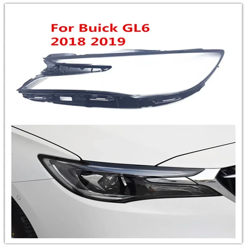 HTTCY  For Buick GL6 2018 2019 front Car Headlight Cover Lens Shell Lampcover Lampshade Headlamp Light mask