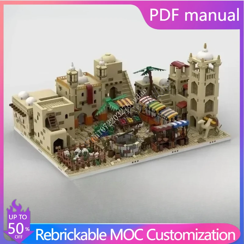 

3957 Parts MOC Modular Desert Village City street view Model Custom Puzzle Technology DIY Creative Assembly Toys Gifts For Kids