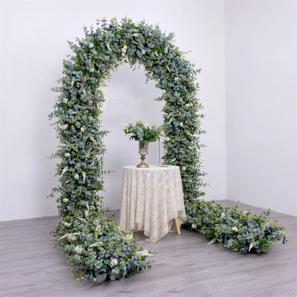 Wedding Decorations Greenery Eucalyptus Leaves Floral Arrangement Flower Stand for Outdoor Lawn Party Event Background Decor