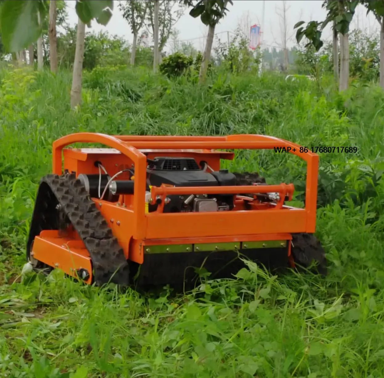Advanced Technology 2-Stroke Petrol Engine Lawn Mower with Zero Turn Remote Control Robotic Drive 550mm Cutting Width