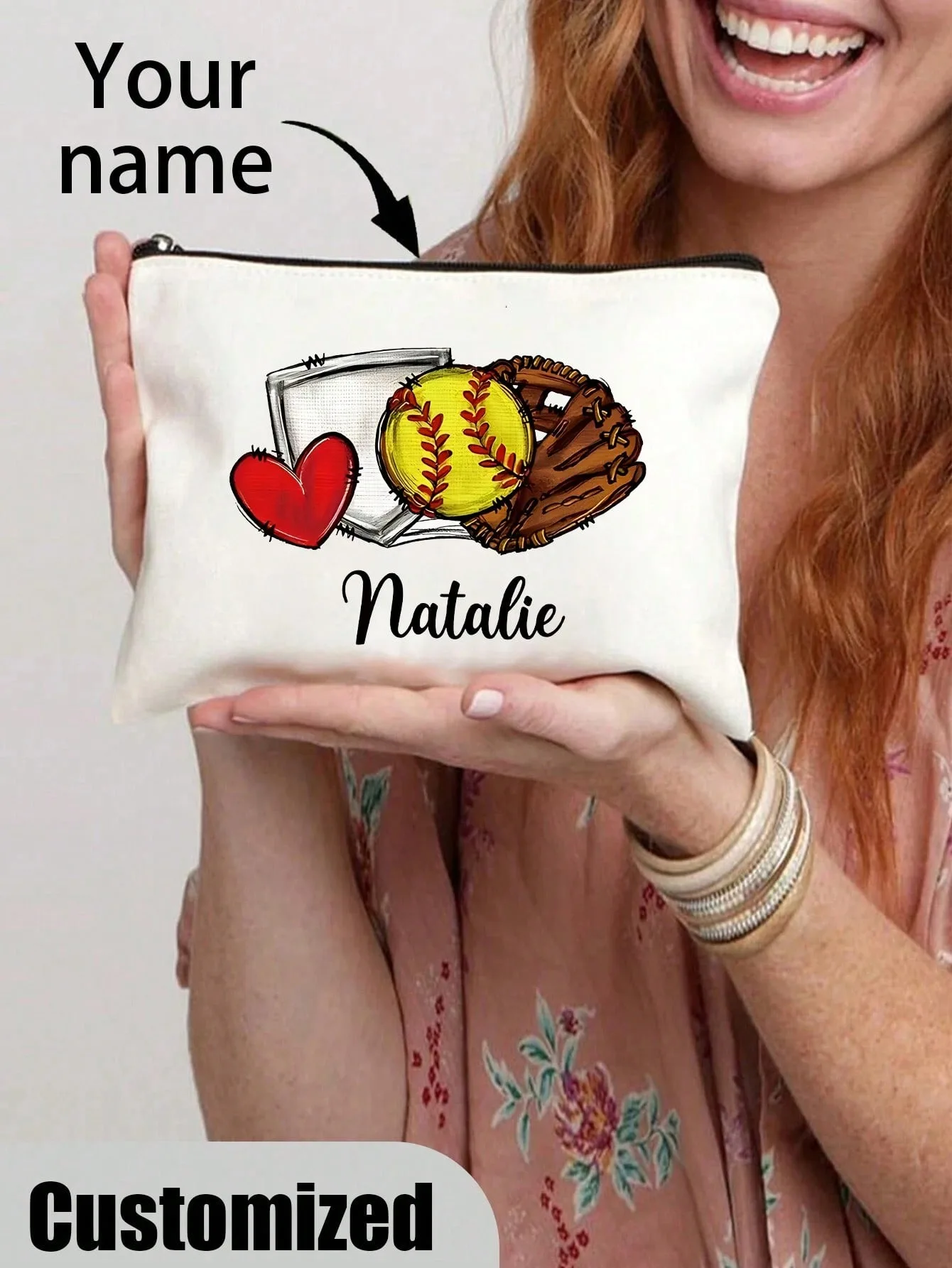 Customize your name. Makeup bag. Storage bag. Wallet. Signature pen bag. Personalized coin bag. Ladies beauty box.