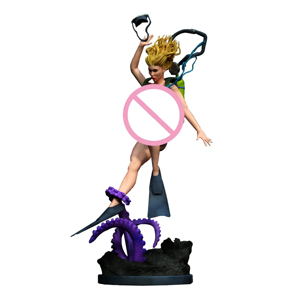 Figuras de anime Lina Wavefinder de alto detalhe 1:18 |   Miniatura em resina 3D |   Kit de modelo estilo mergulho sem pintura (A1076)