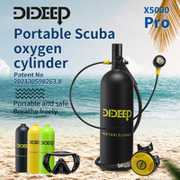 DIDEEP X5000 Pro 2L Mini Diving Tank, Oxygen Tank, Underwater Diving Set, Diving Tank Vest