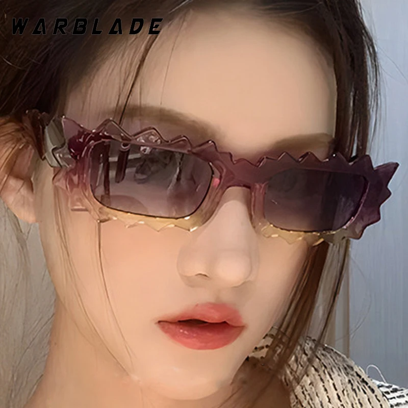

Retro Trend Wave Flower Design Square Frame Women's Sunglasses Outdoor Travel Party Punk Men Sunglass Luxury Brand Eyewear UV400