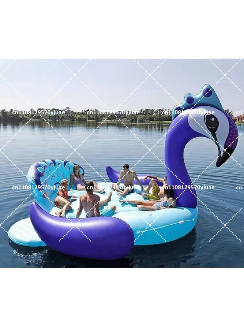 large 6-person inflatable flamingo floating island unicorn water to Shanghai Island floating raft