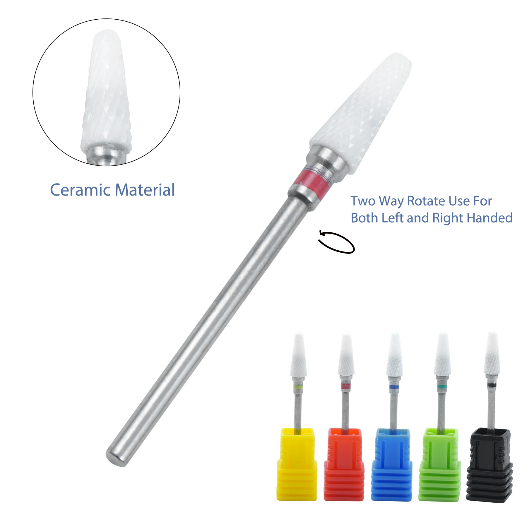 

5pcs Kit Hot! Ceramic Nail Drill Bits Milling Cutter Nail Files Nail Drill Bits Flame Ceramic Gel Polish Remover Files Burr Nail