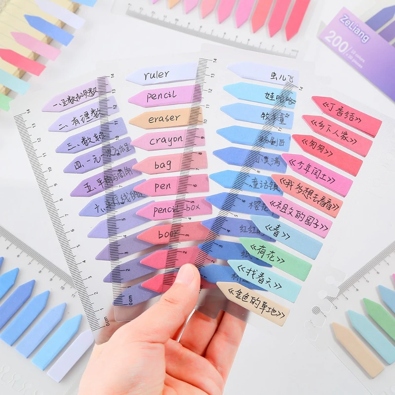 Arrow Index Label Paper Sticky Notes Can Be Written Mark Stickers Students Use Loose Leaf Classification Color Kawai Stationery