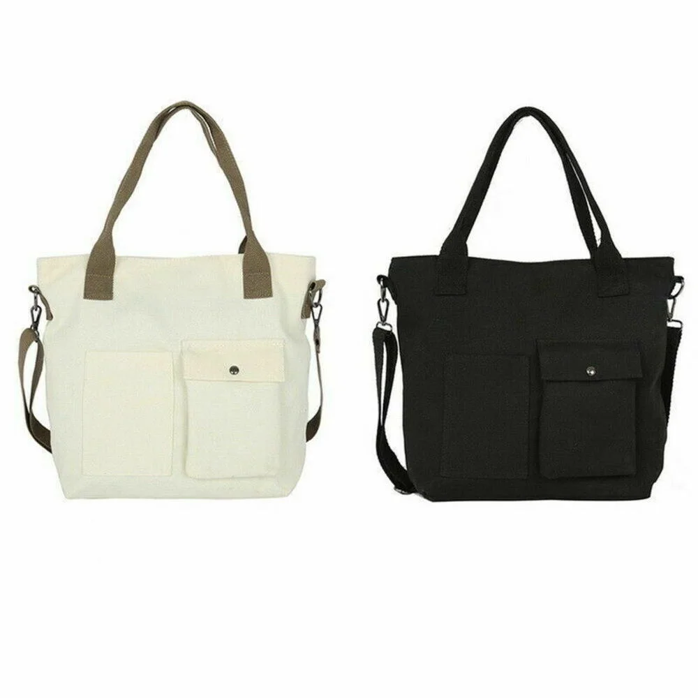 High Quality Women Canvas Shoulder Bag 2024 New Shopping Bags Students Bag Cotton Cloth Handbags Large Tote For Girls Wallet