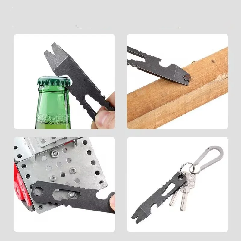 Multifunktionaler Hebel aus Edelstahl, Outdoor-Werkzeug, Tragbarer Schlüsselanhänger, EDC-Schraubenschlüssel, Portabler Flaschenöffner – Detail 3